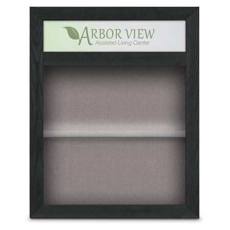 United Visual Products Outdoor Enclosed Combo Board, 42"x32", Satin Frame/Black & Cloud UVCB4232OD-BLACK-CLOUD
